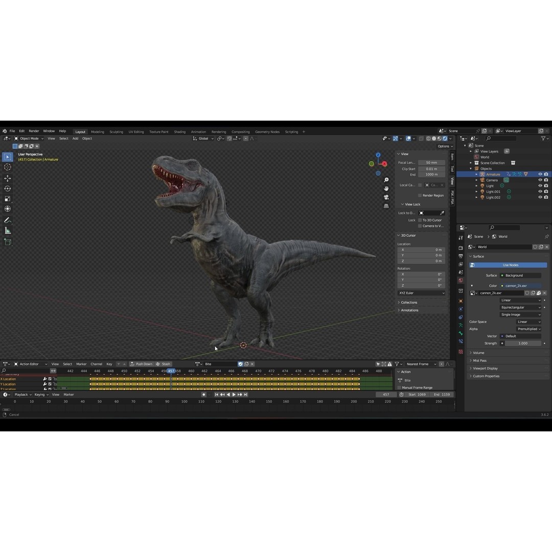 Tyrannosaurus Rex 3D Model – Low Poly Rigged Dinosaur, FBX & OBJ - View 10