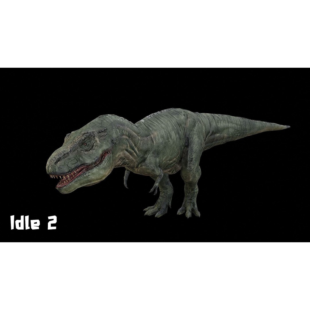 Tyrannosaurus Rex 3D Model – Low Poly Rigged Dinosaur, FBX & OBJ - View 12