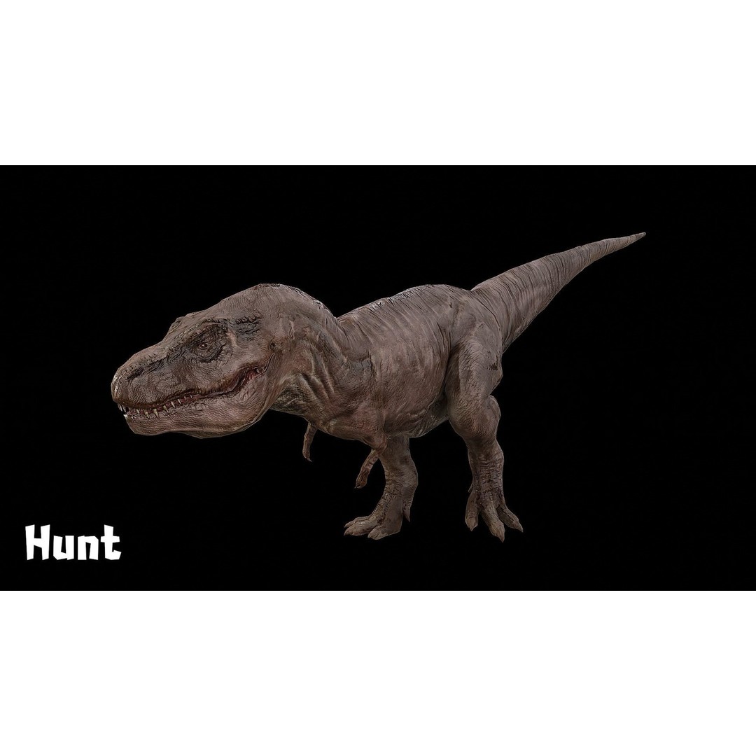 Tyrannosaurus Rex 3D Model – Low Poly Rigged Dinosaur, FBX & OBJ - View 13