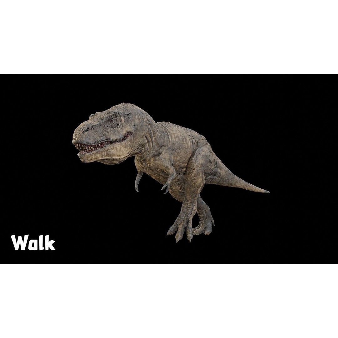 Tyrannosaurus Rex 3D Model – Low Poly Rigged Dinosaur, FBX & OBJ - View 14
