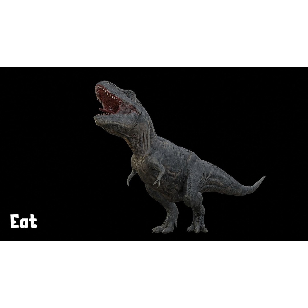 Tyrannosaurus Rex 3D Model – Low Poly Rigged Dinosaur, FBX & OBJ - View 18