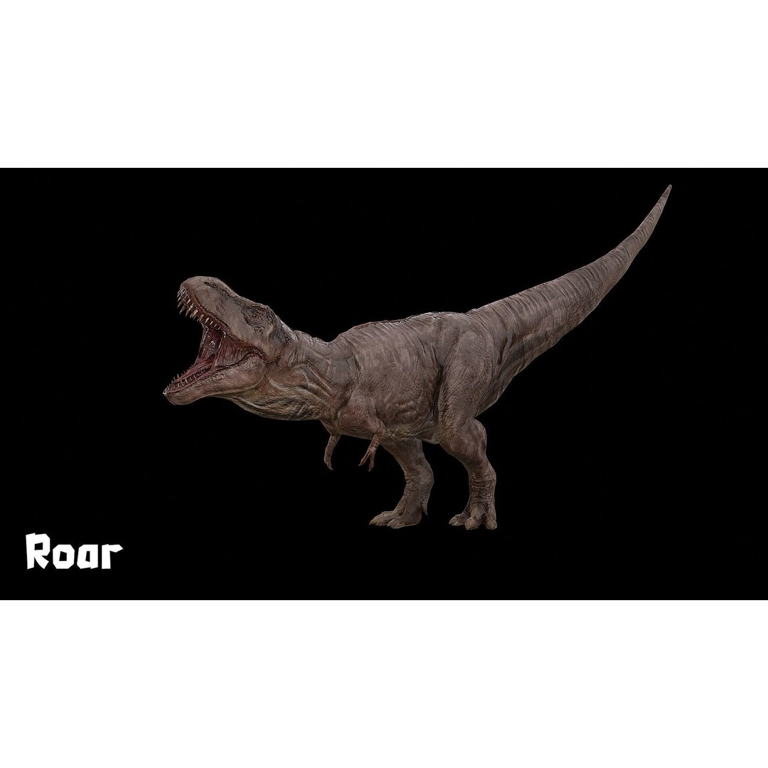 Tyrannosaurus Rex 3D Model – Low Poly Rigged Dinosaur, FBX & OBJ - View 19