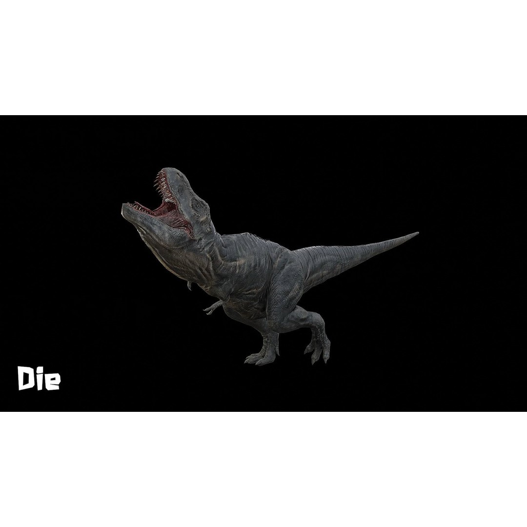 Tyrannosaurus Rex 3D Model – Low Poly Rigged Dinosaur, FBX & OBJ - View 21