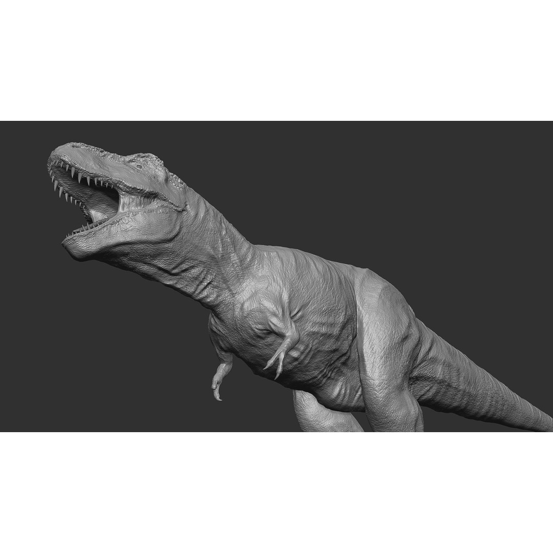 Tyrannosaurus Rex 3D Model – Low Poly Rigged Dinosaur, FBX & OBJ - View 23