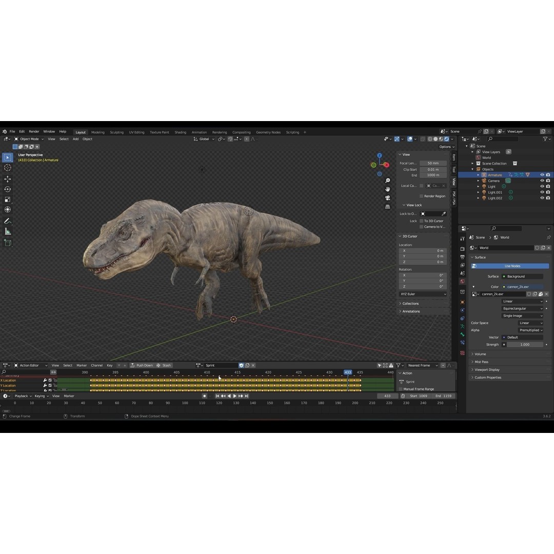 Tyrannosaurus Rex 3D Model – Low Poly Rigged Dinosaur, FBX & OBJ - View 25