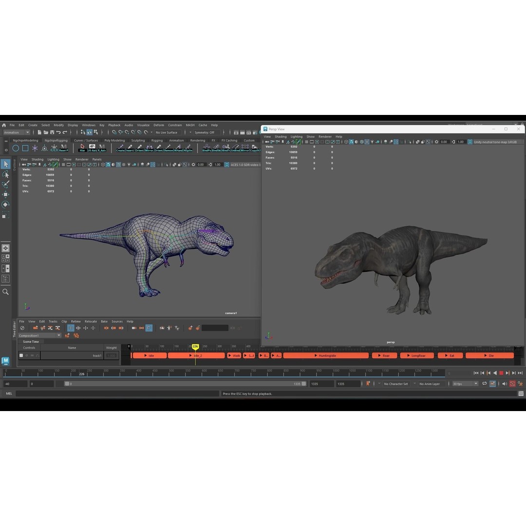 Tyrannosaurus Rex 3D Model – Low Poly Rigged Dinosaur, FBX & OBJ - View 31
