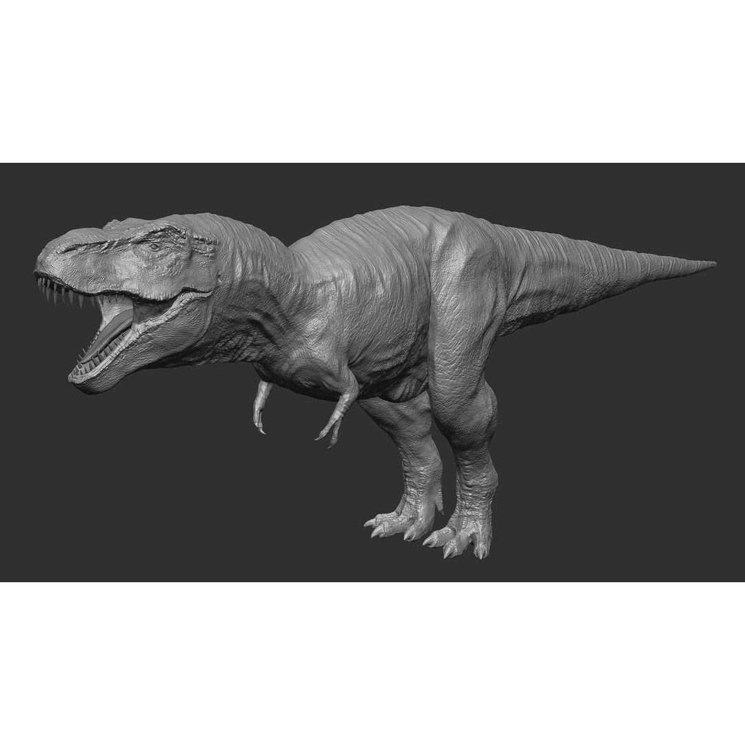 Tyrannosaurus Rex 3D Model – Low Poly Rigged Dinosaur, FBX & OBJ - View 7
