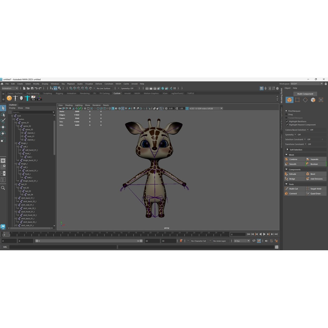 Giraffe Molly 3D Model – Low Poly Game-Ready Character, FBX