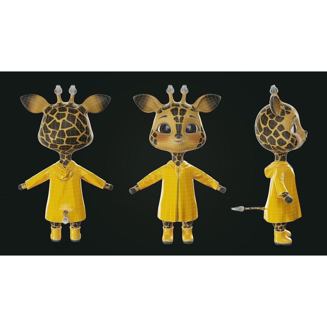 Giraffe Molly 3D Model – Low Poly Game-Ready Character, FBX - View 10