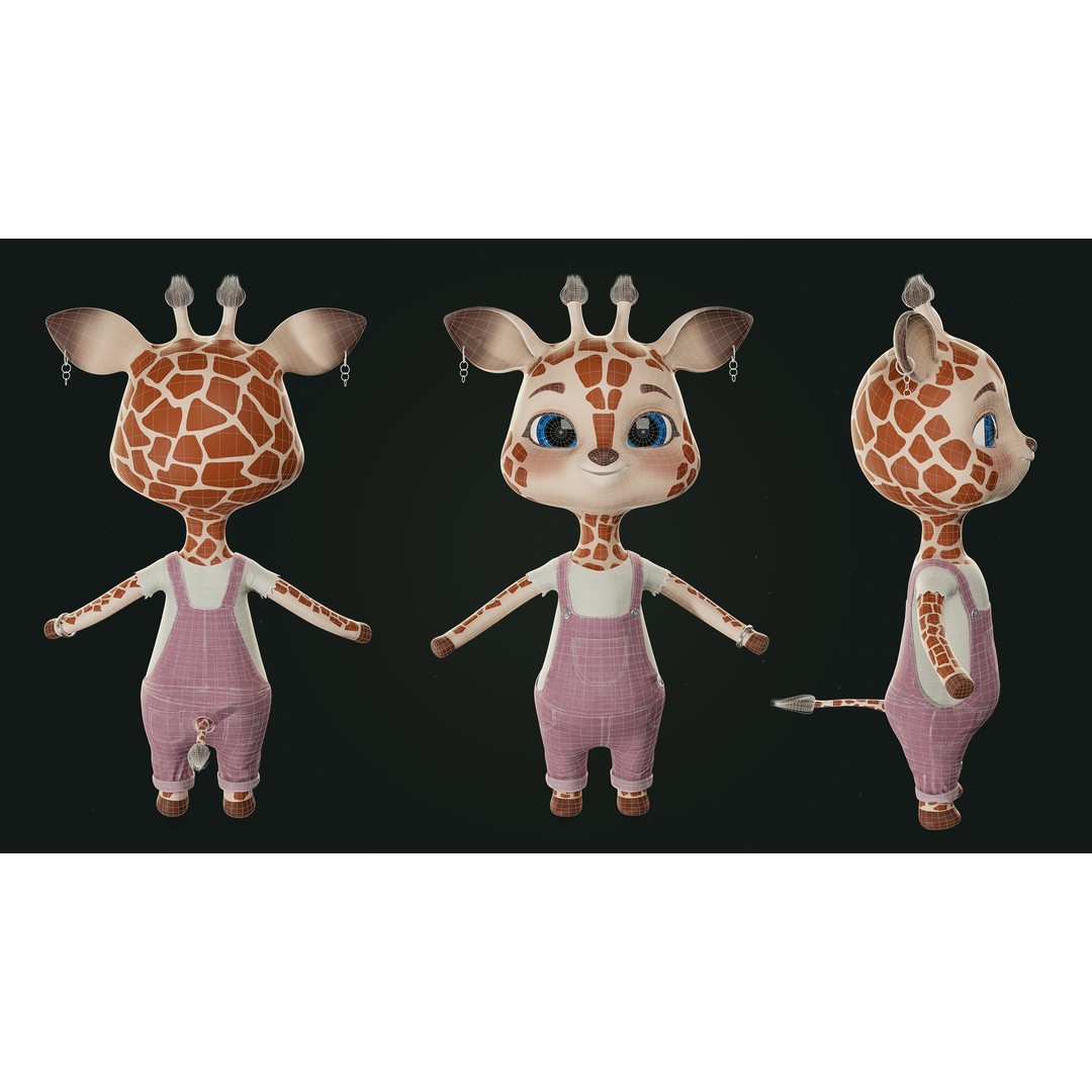 Giraffe Molly 3D Model – Low Poly Game-Ready Character, FBX - View 12