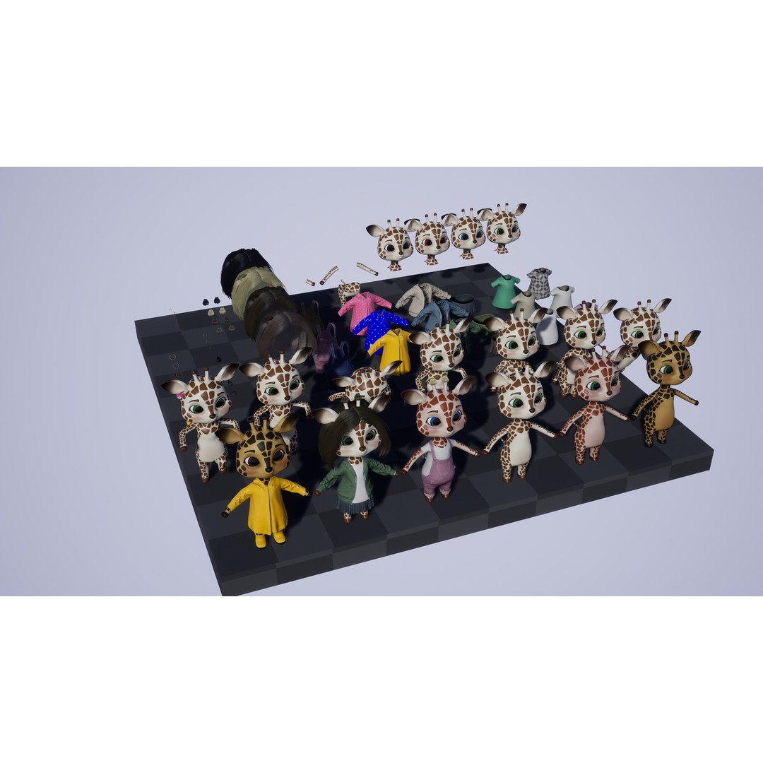 Giraffe Molly 3D Model – Low Poly Game-Ready Character, FBX - View 19