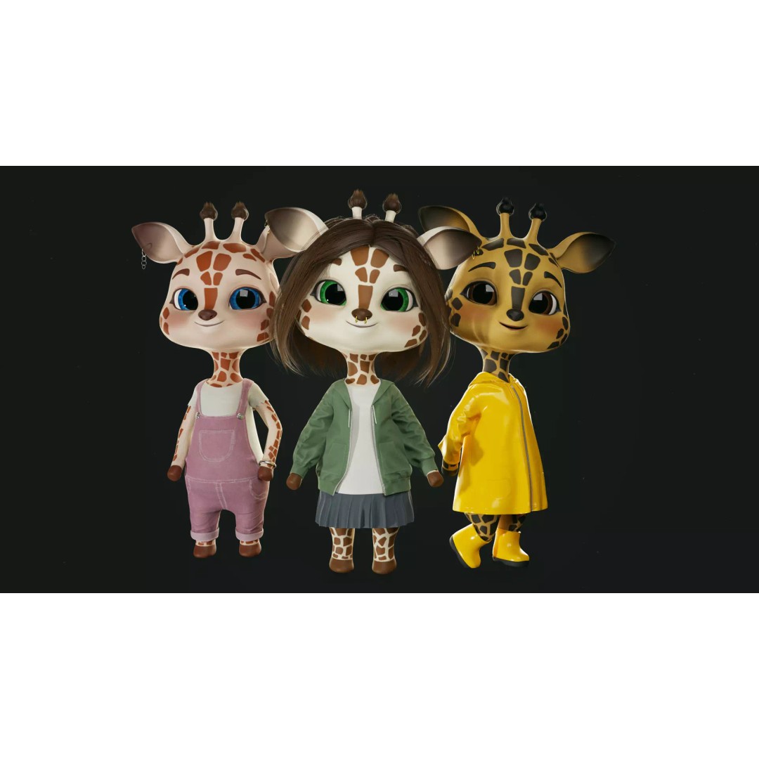 Giraffe Molly 3D Model – Low Poly Game-Ready Character, FBX - View 2