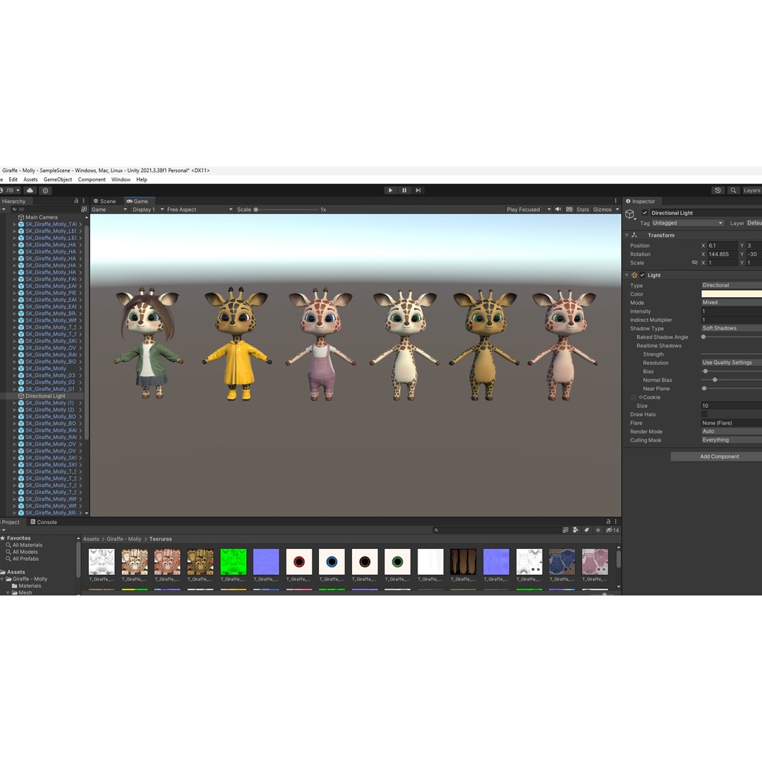 Giraffe Molly 3D Model – Low Poly Game-Ready Character, FBX - View 23