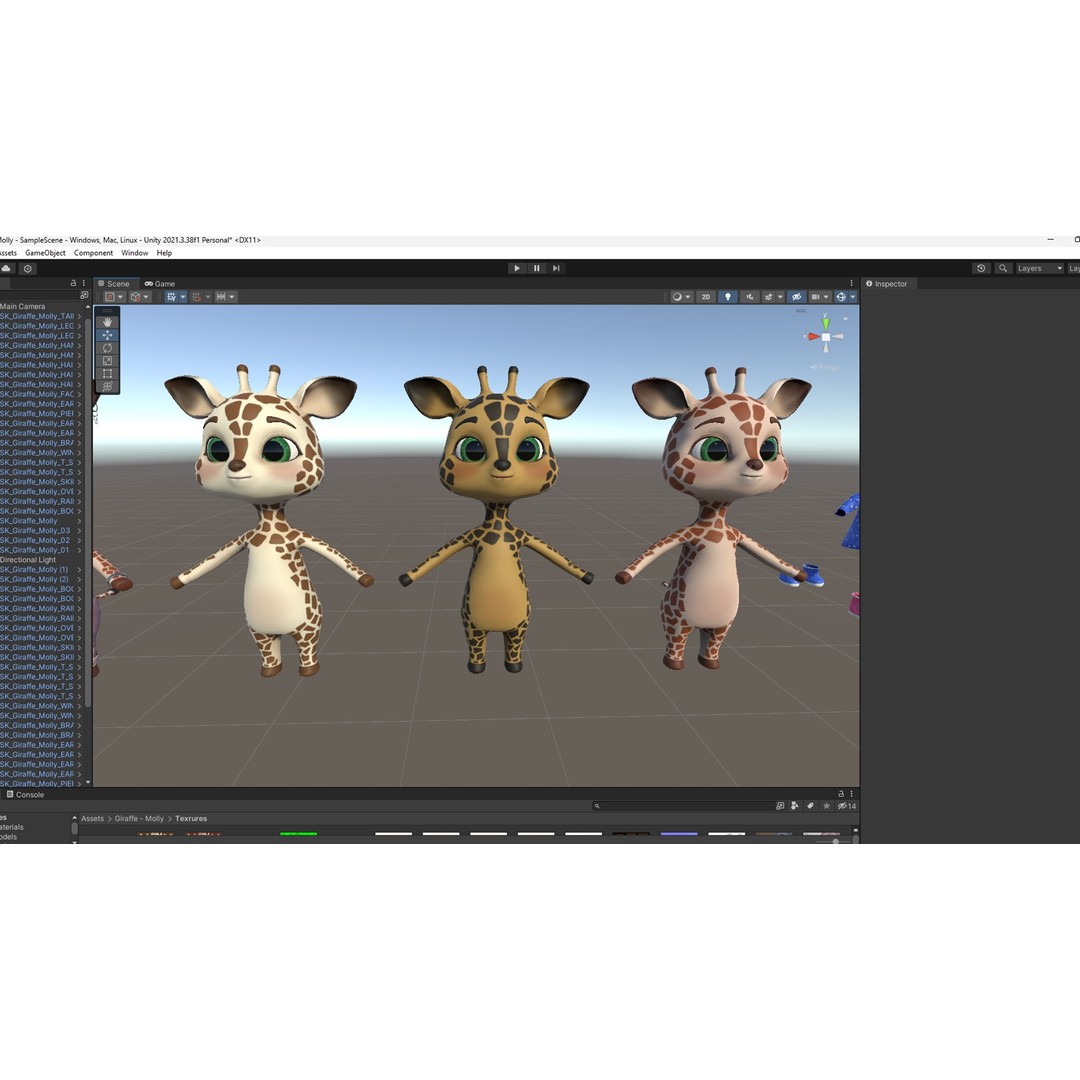 Giraffe Molly 3D Model – Low Poly Game-Ready Character, FBX - View 25