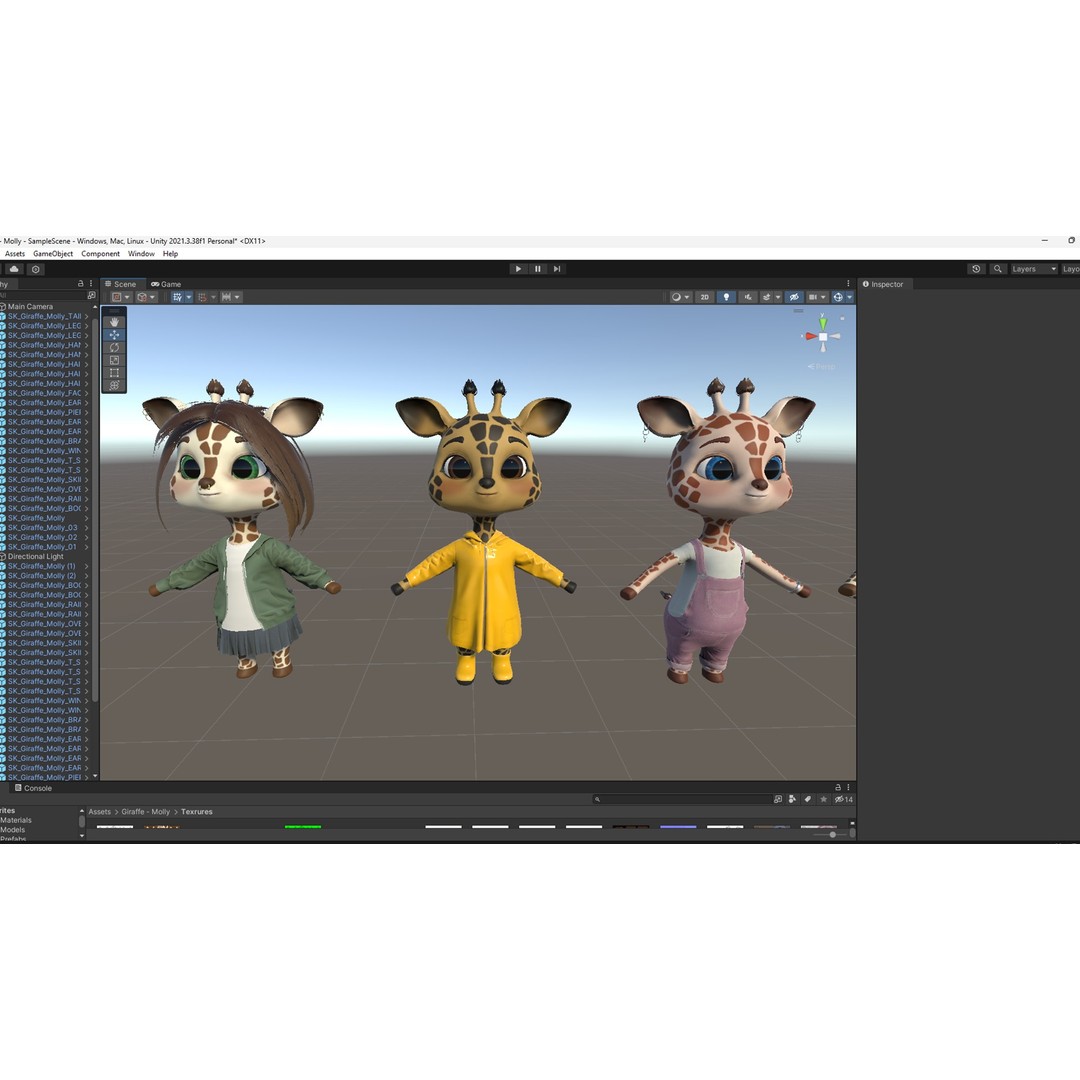 Giraffe Molly 3D Model – Low Poly Game-Ready Character, FBX - View 26