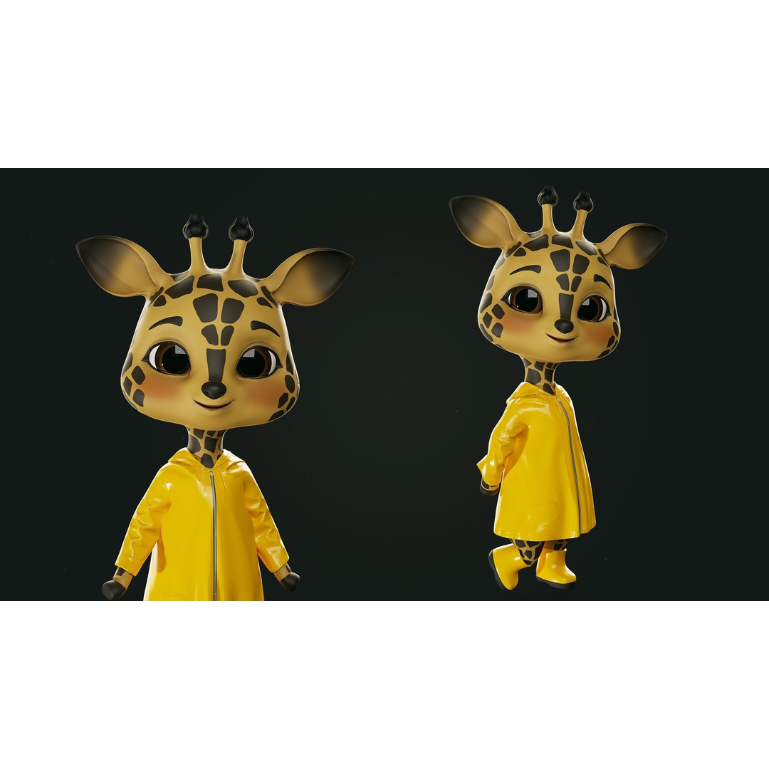 Giraffe Molly 3D Model – Low Poly Game-Ready Character, FBX - View 4
