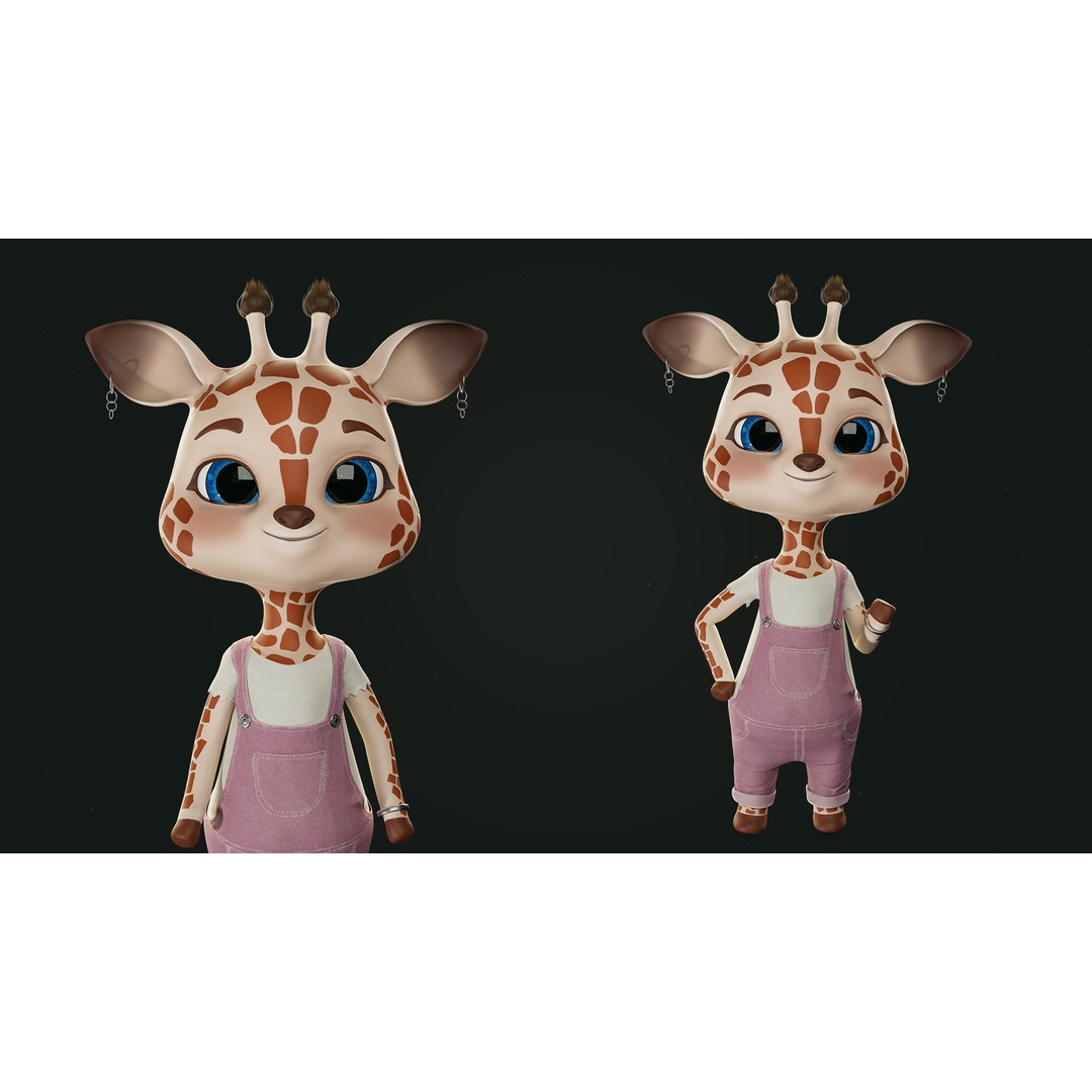 Giraffe Molly 3D Model – Low Poly Game-Ready Character, FBX - View 5