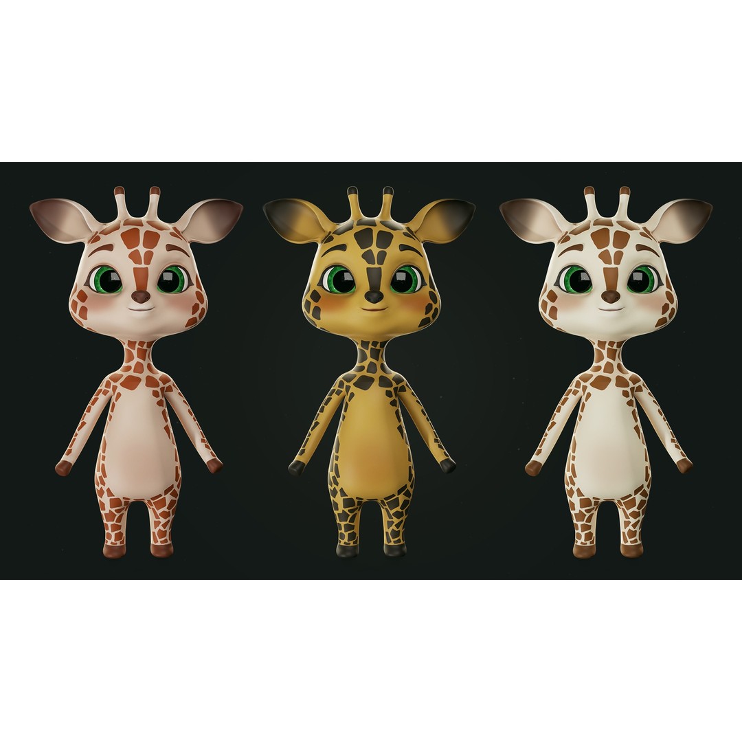 Giraffe Molly 3D Model – Low Poly Game-Ready Character, FBX - View 6