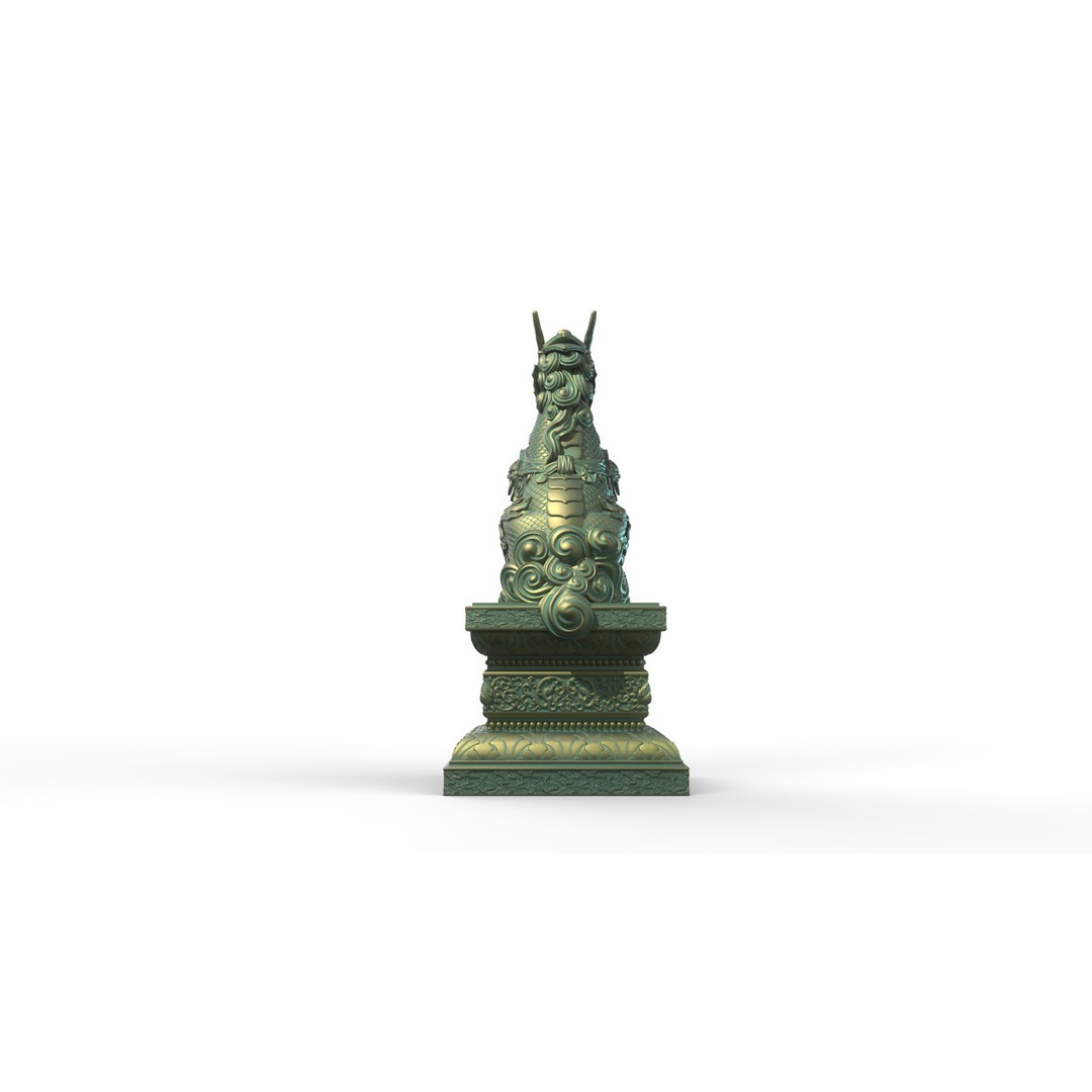 Qilin 3D Model – Detailed Chinese Mythical Statue, FBX & OBJ - View 26