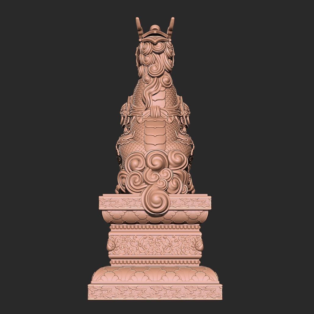 Qilin 3D Model – Detailed Chinese Mythical Statue, FBX & OBJ - View 32