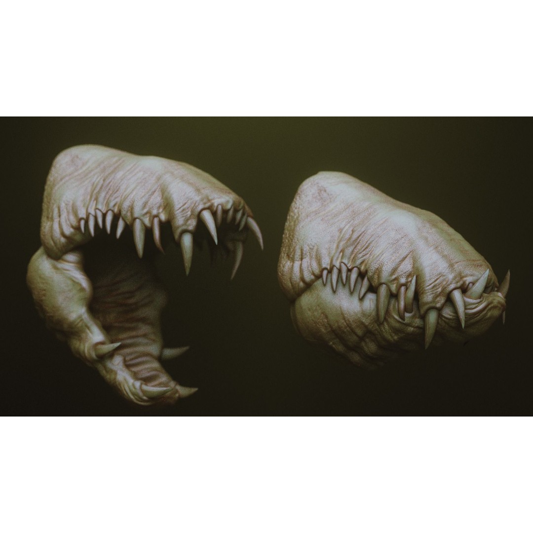 Monster Jaws 3D Model – High Poly IMM Brush & OBJ Files - View 11