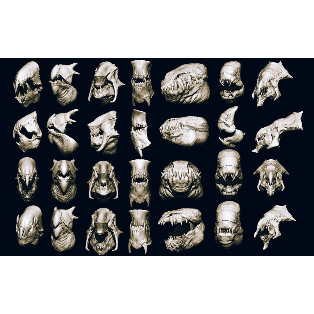 Monster Jaws 3D Model – High Poly IMM Brush & OBJ Files - View 34