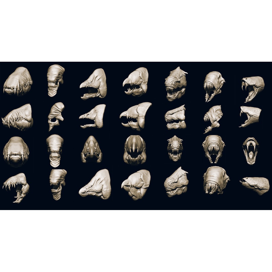 Monster Jaws 3D Model – High Poly IMM Brush & OBJ Files - View 36