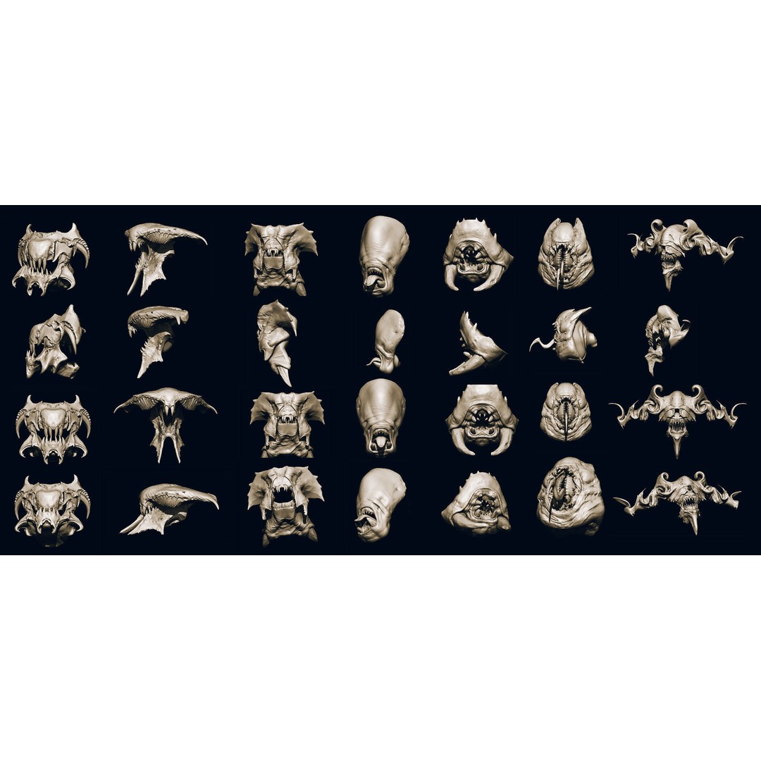 Monster Jaws 3D Model – High Poly IMM Brush & OBJ Files - View 38