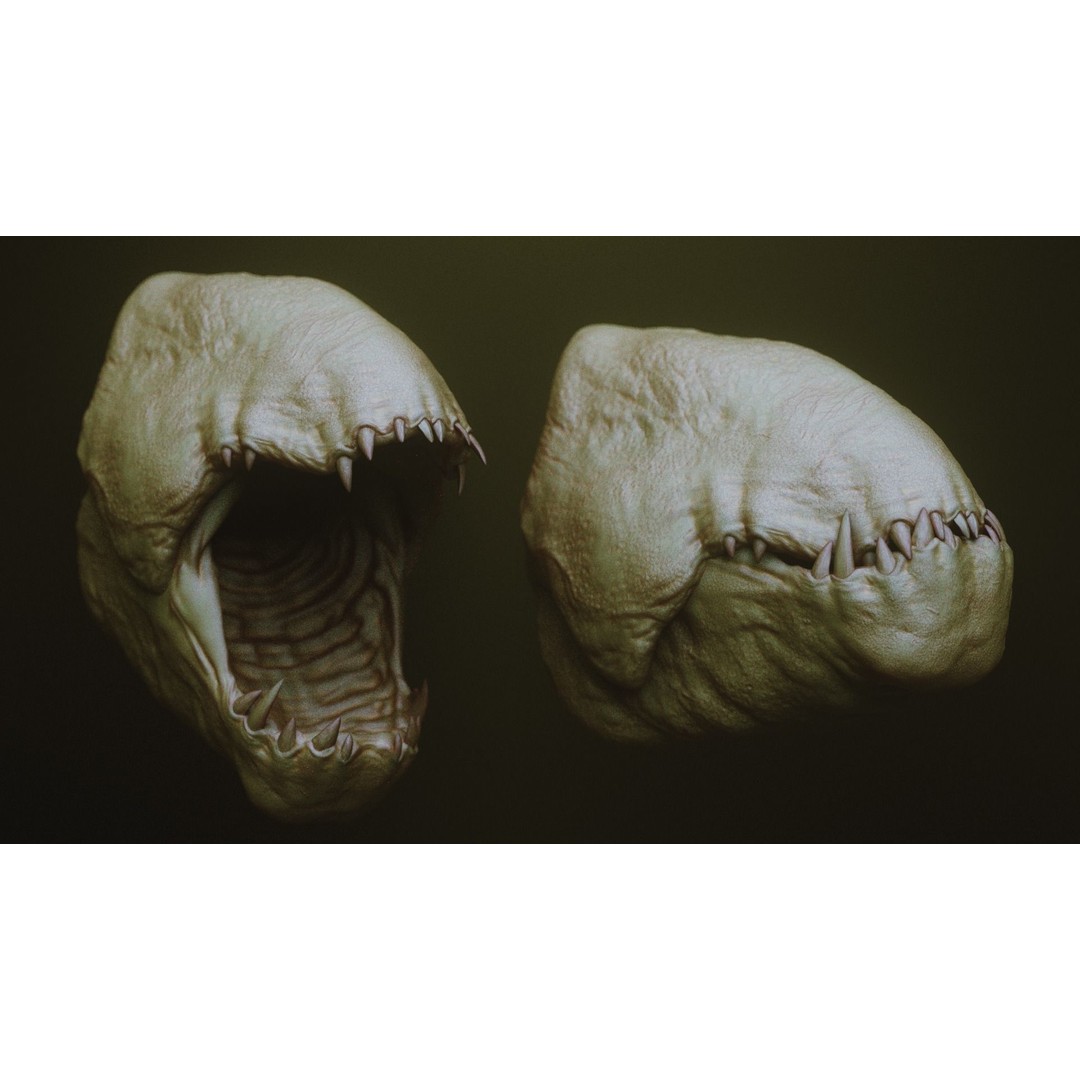 Monster Jaws 3D Model – High Poly IMM Brush & OBJ Files - View 9