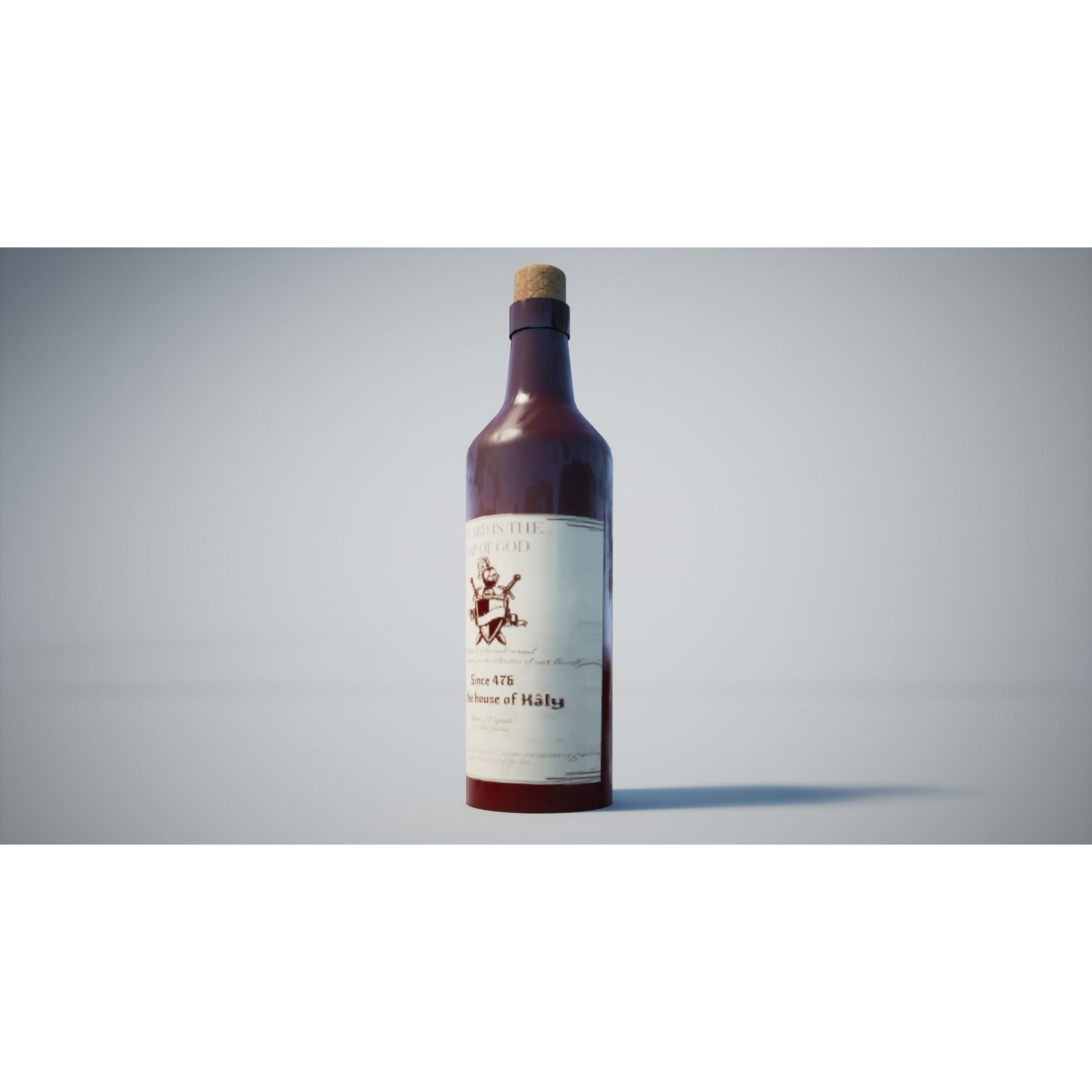 Medieval Bottle - Low-Poly Game-Ready 3D Model - View 10