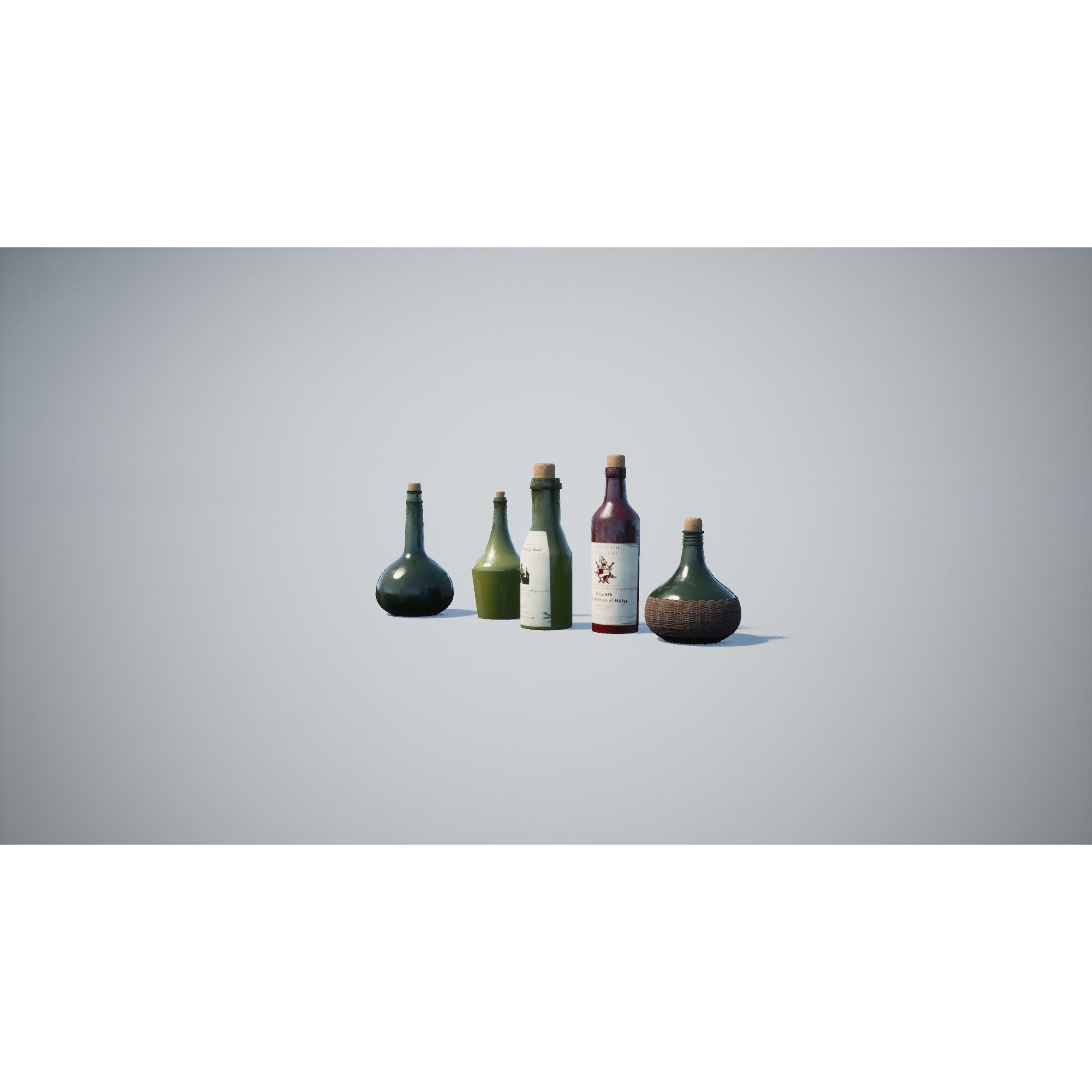 Medieval Bottle - Low-Poly Game-Ready 3D Model - View 3