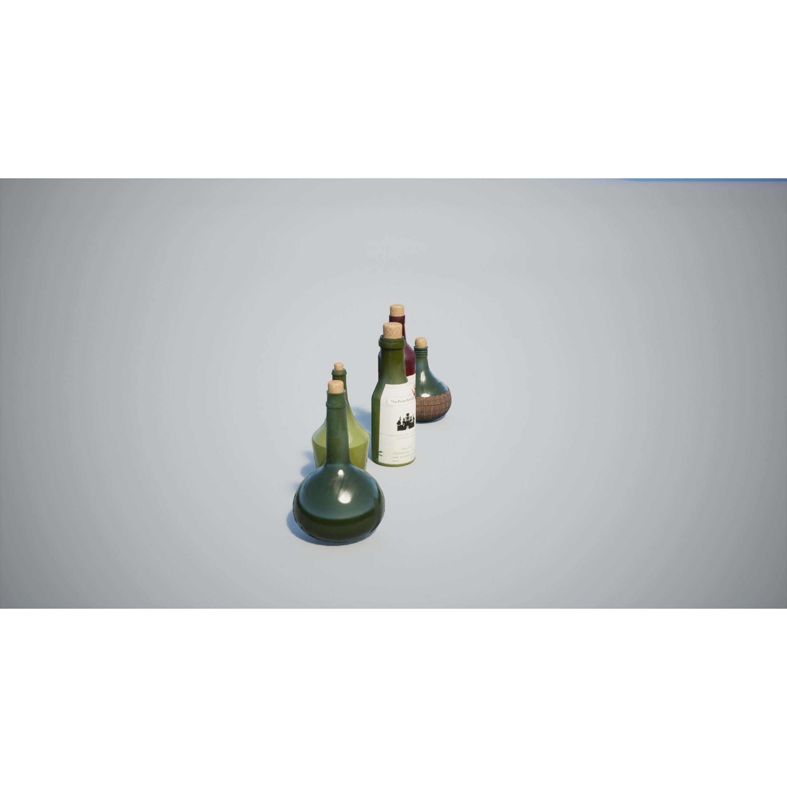 Medieval Bottle - Low-Poly Game-Ready 3D Model - View 5