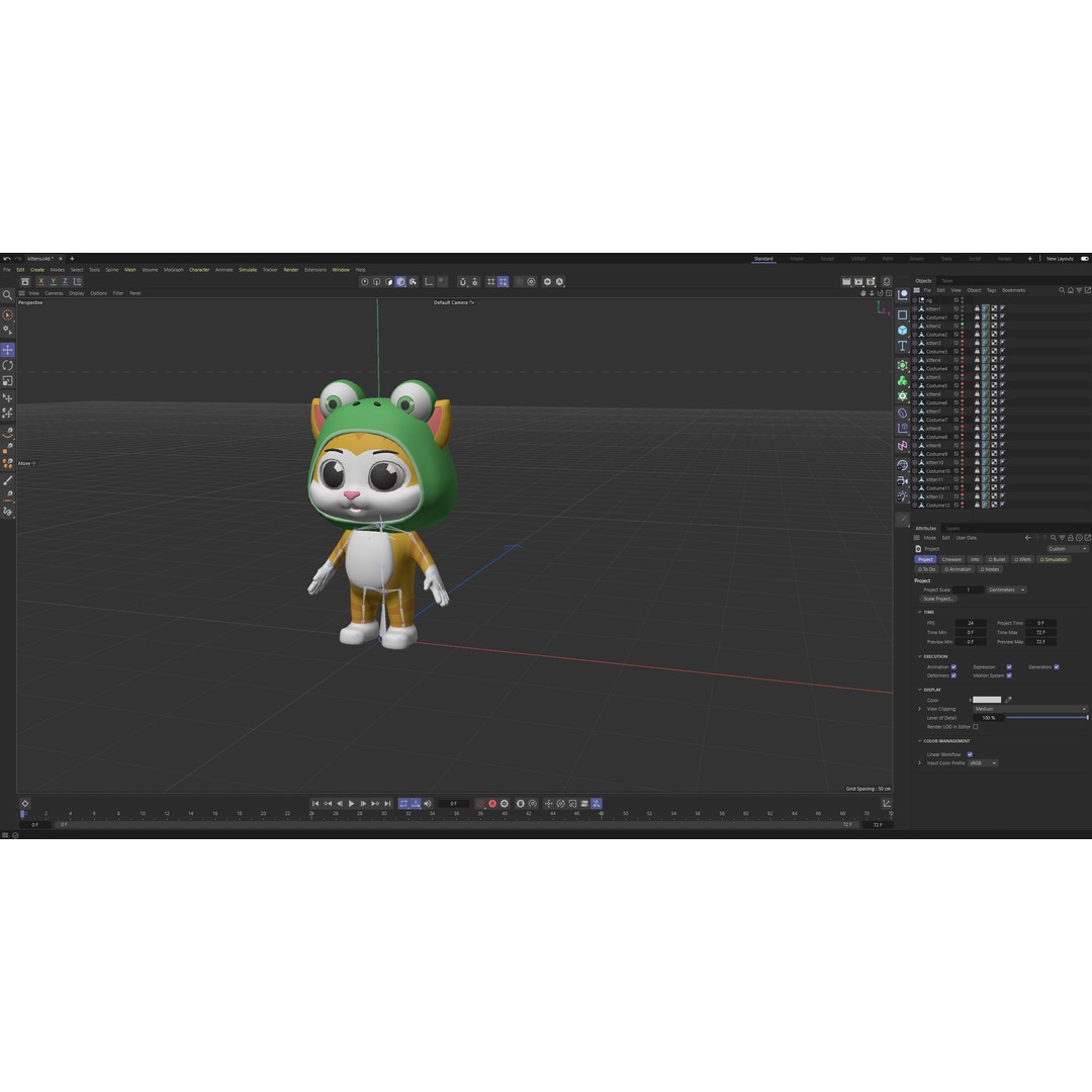 Cartoon Kittens 3D Model – Low Poly Rigged Characters, FBX, OBJ