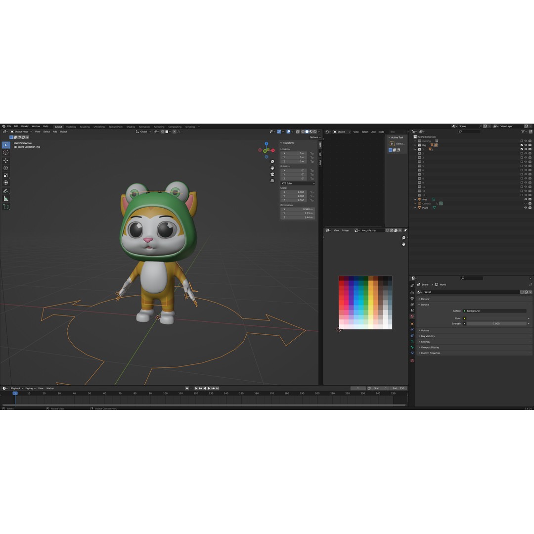 Cartoon Kittens 3D Model – Low Poly Rigged Characters, FBX, OBJ - View 12