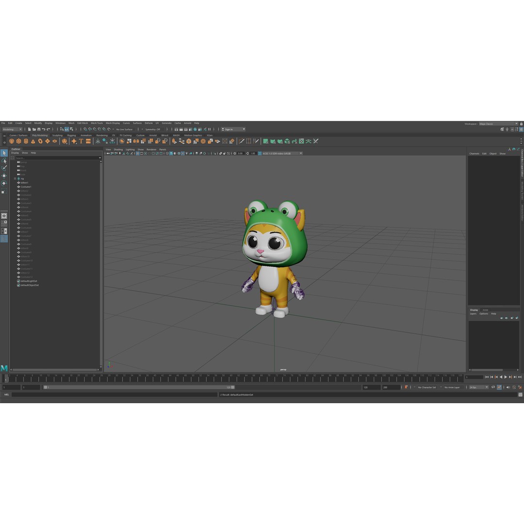 Cartoon Kittens 3D Model – Low Poly Rigged Characters, FBX, OBJ - View 14