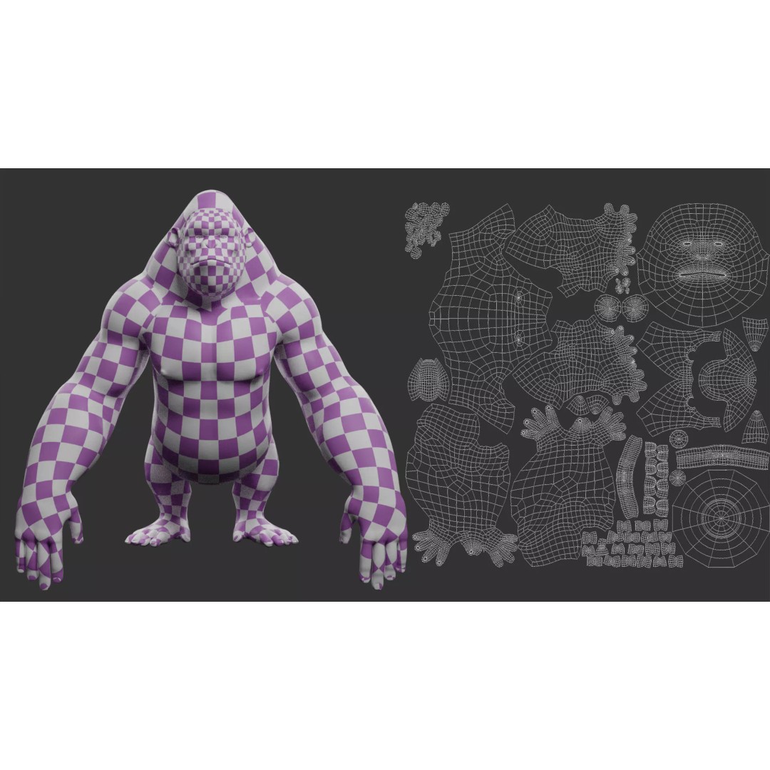 Gorilla 3D Model – Cartoon Low-Poly Game Asset, FBX, Blender - View 11