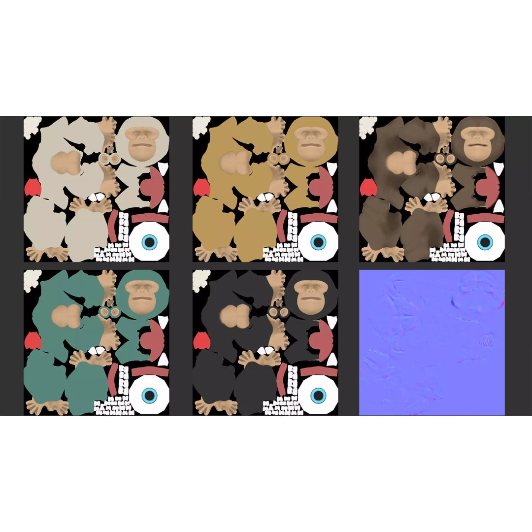 Gorilla 3D Model – Cartoon Low-Poly Game Asset, FBX, Blender - View 12