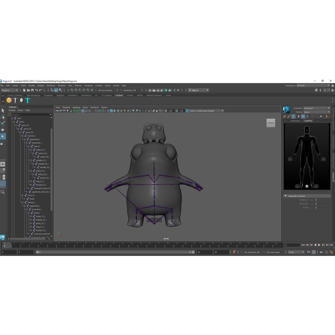 Cute Frog 3D Model – Low Poly Game Ready Character, FBX