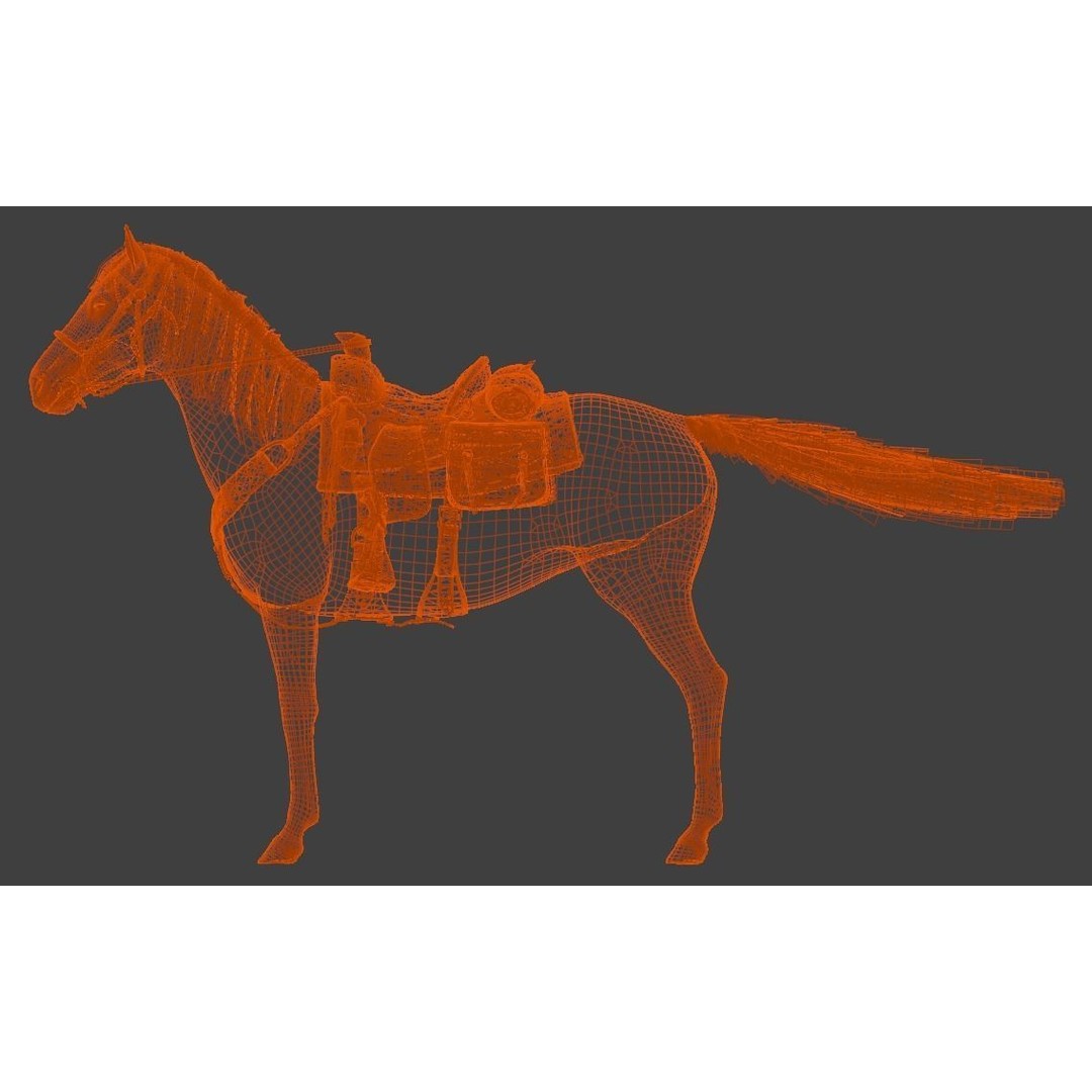 Rigged Horse 3D Model – Realistic Animal with Saddle, FBX, Blender