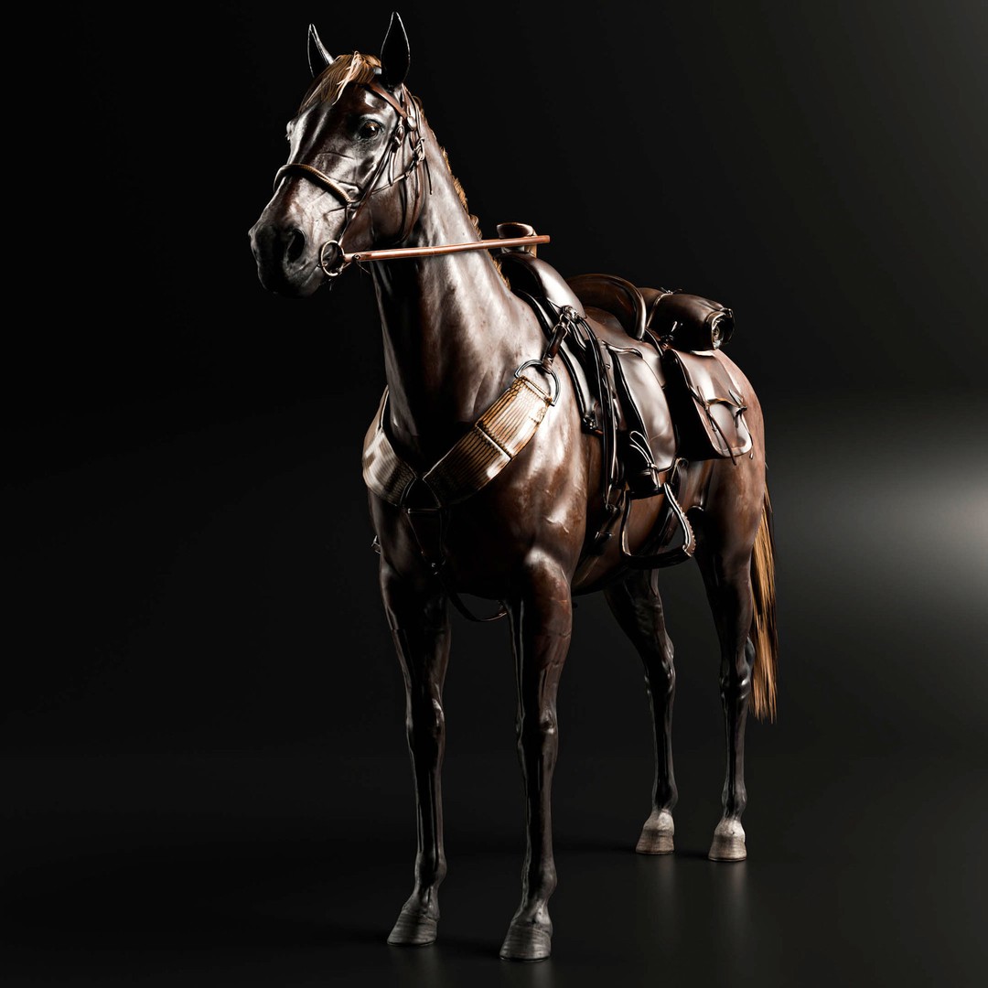 Rigged Horse 3D Model – Realistic Animal with Saddle, FBX, Blender - View 7