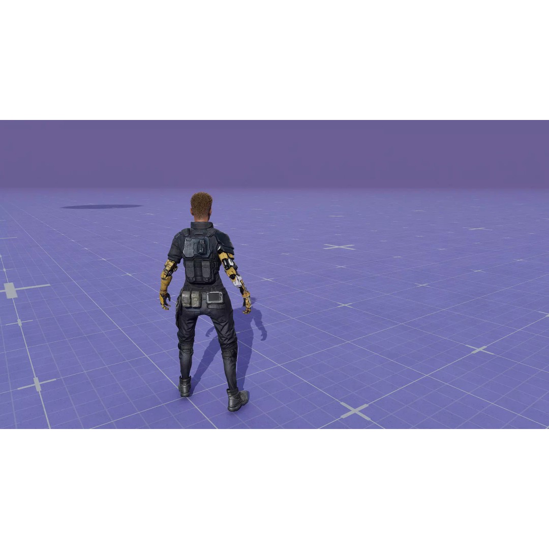 Cyborg Outfit 3D Model – Sci-Fi Tactical Suit with Mechanical Arms, FBX - View 10