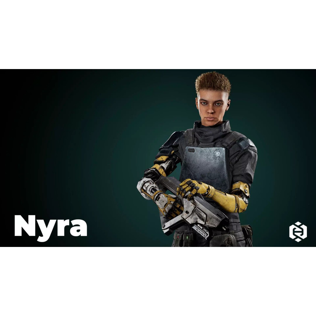 Cyborg Outfit 3D Model – Sci-Fi Tactical Suit with Mechanical Arms, FBX - View 4