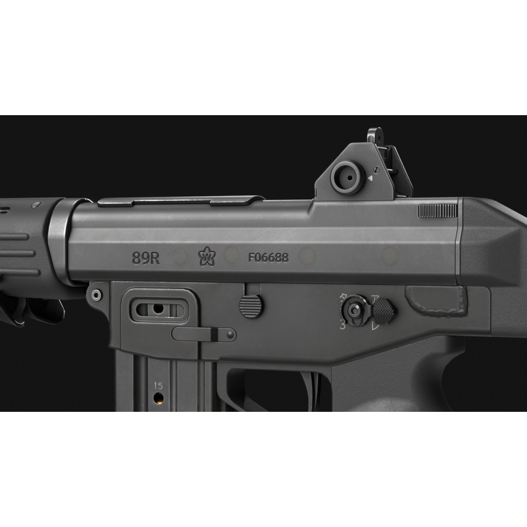 Howa Type 89 3D Model – Low Poly Game Asset, FBX & OBJ Formats - View 14