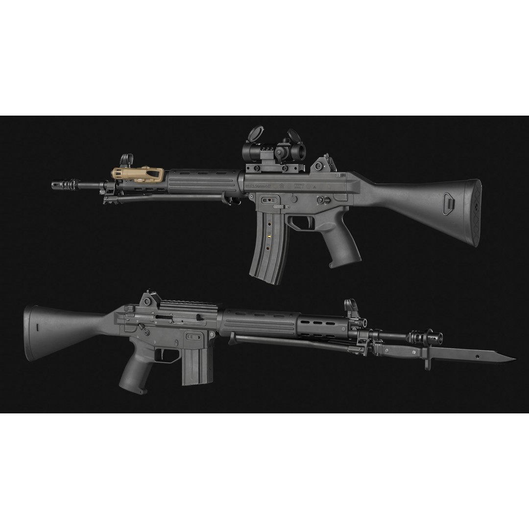 Howa Type 89 3D Model – Low Poly Game Asset, FBX & OBJ Formats - View 4