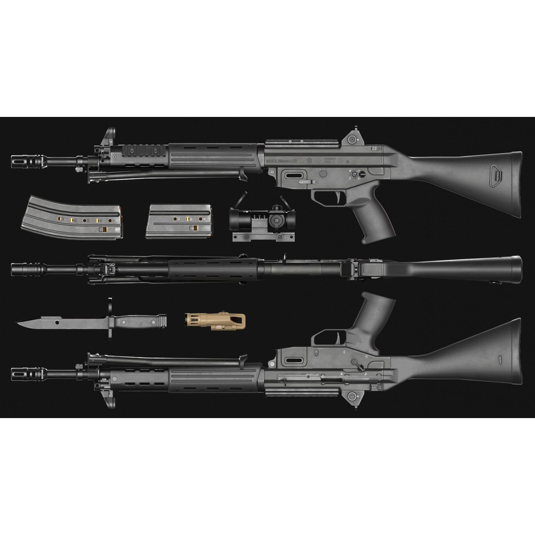 Howa Type 89 3D Model – Low Poly Game Asset, FBX & OBJ Formats - View 5