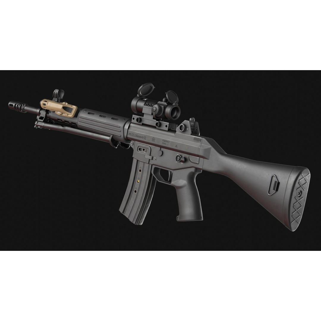 Howa Type 89 3D Model – Low Poly Game Asset, FBX & OBJ Formats - View 7
