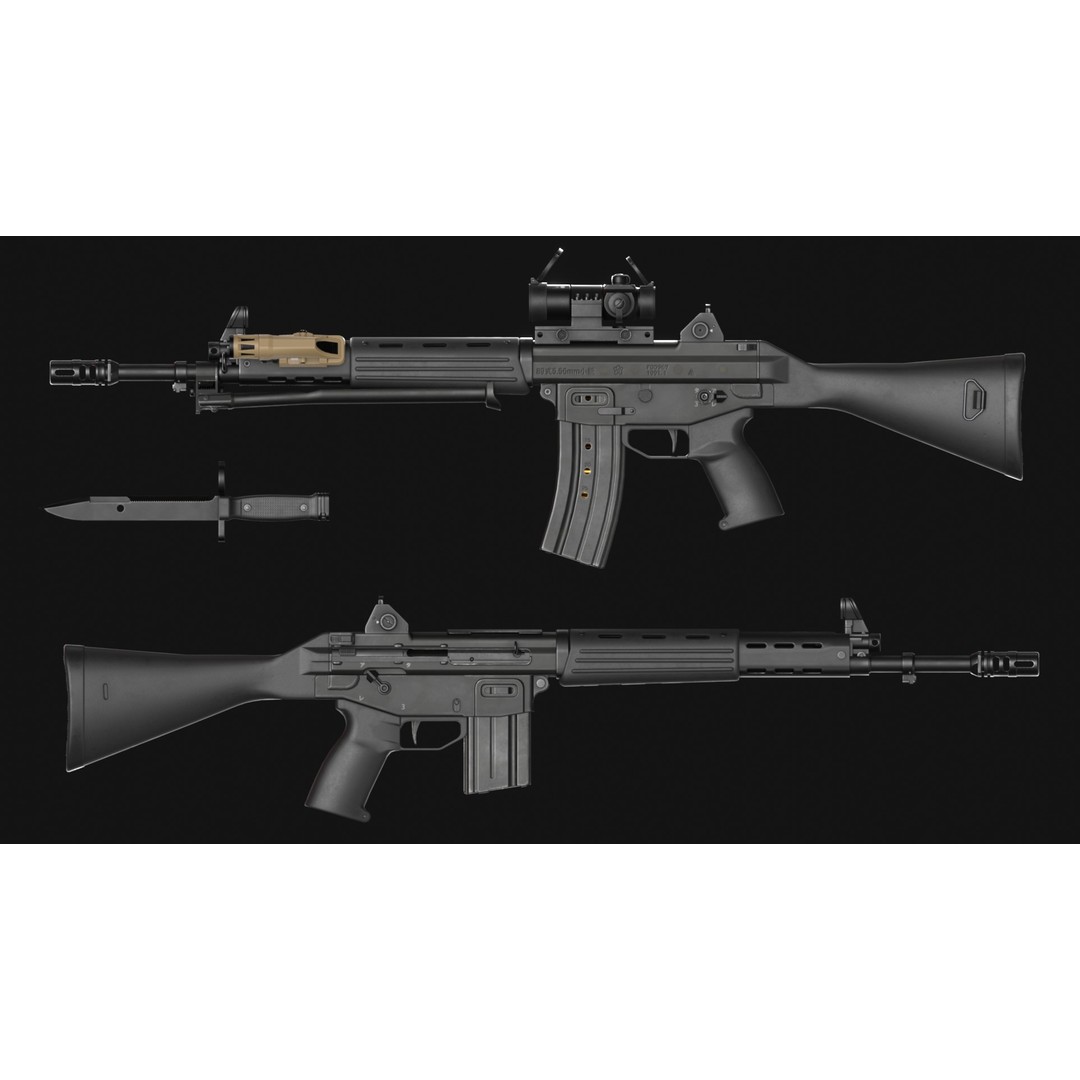 Howa Type 89 3D Model – Low Poly Game Asset, FBX & OBJ Formats - View 8