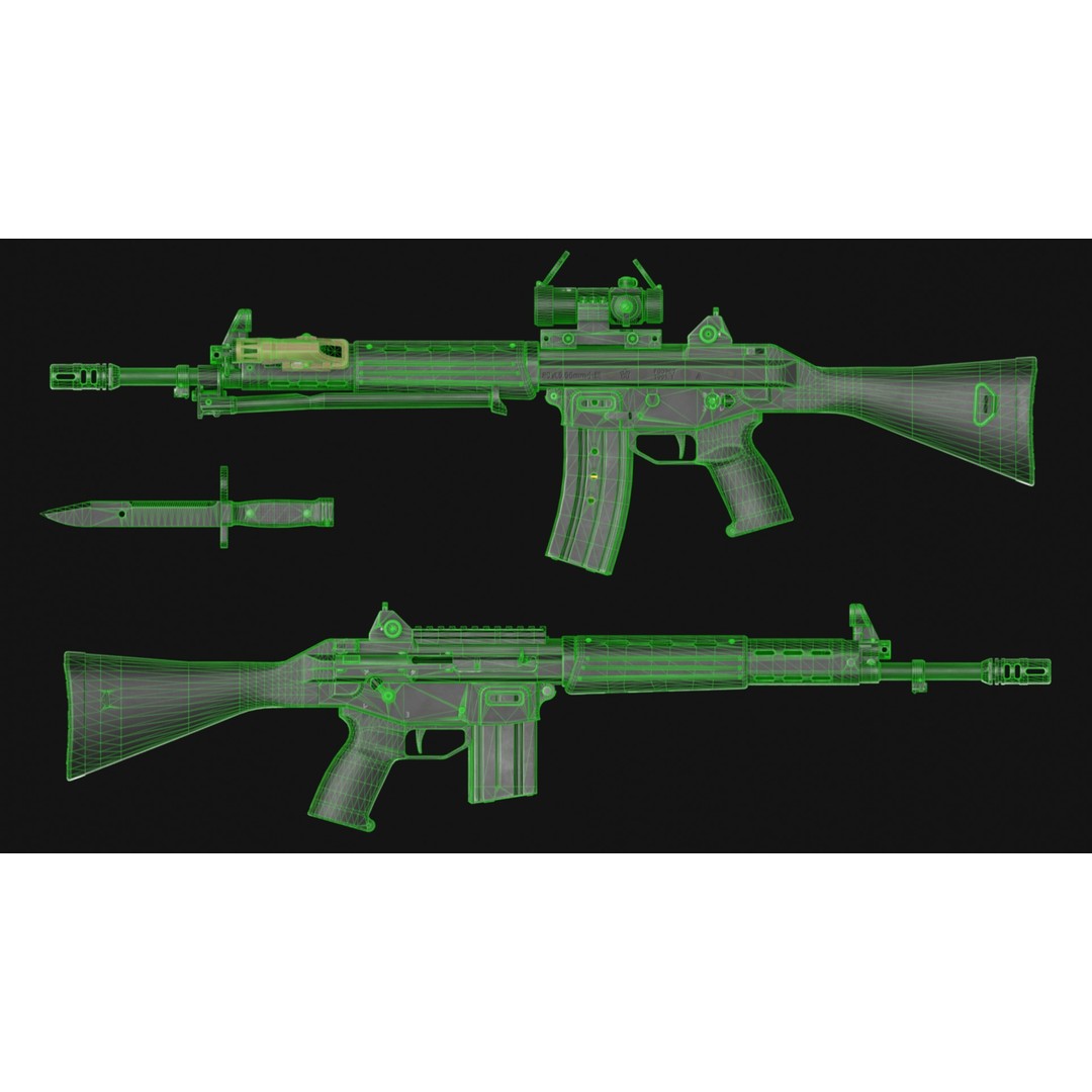 Howa Type 89 3D Model – Low Poly Game Asset, FBX & OBJ Formats - View 9
