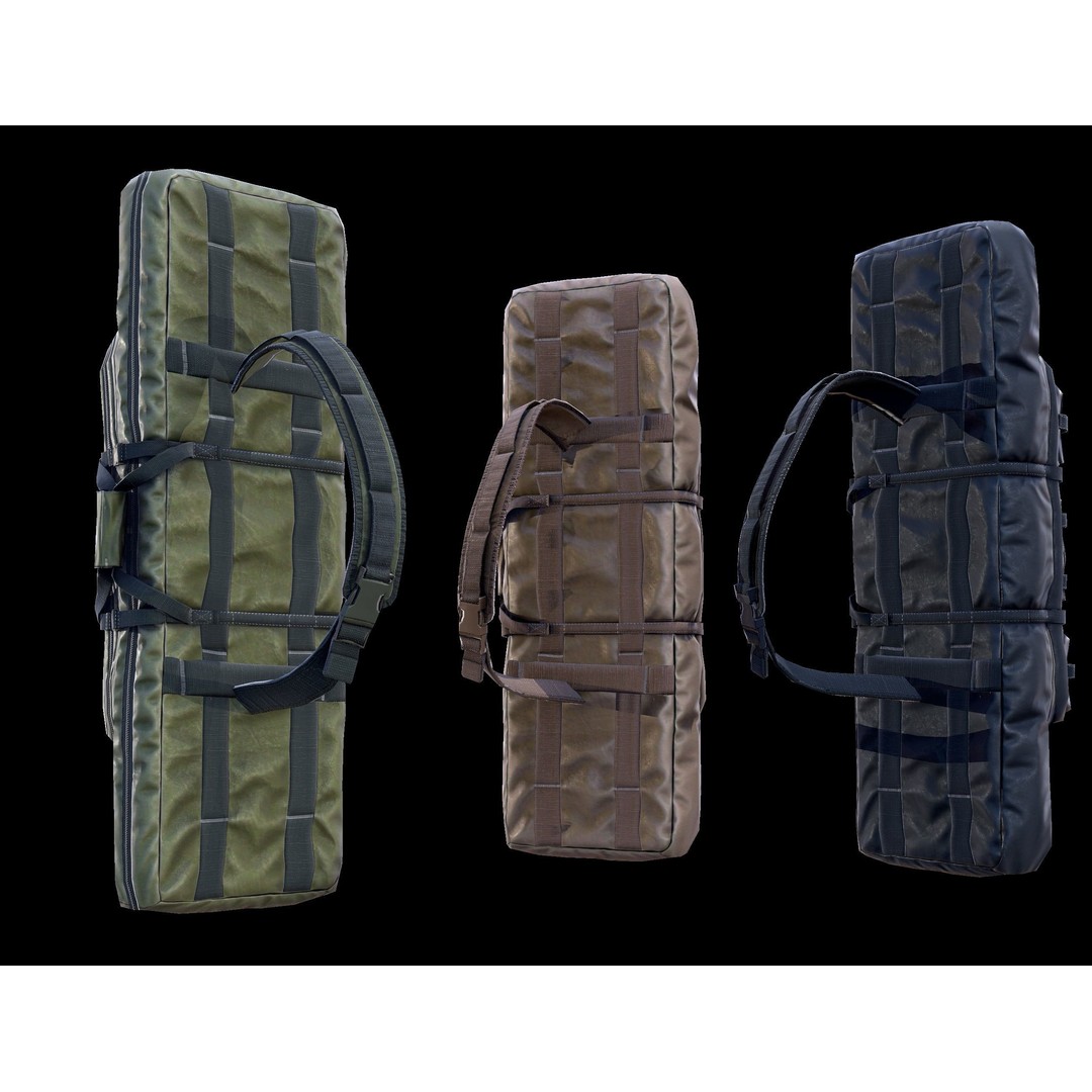Tactical Weapon Bag 3D Model – Low Poly Game Asset, FBX - View 13