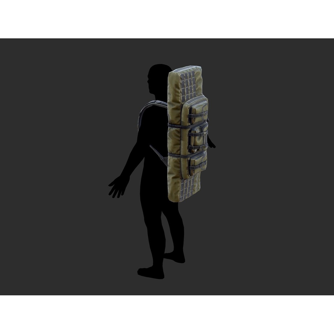 Tactical Weapon Bag 3D Model – Low Poly Game Asset, FBX - View 19
